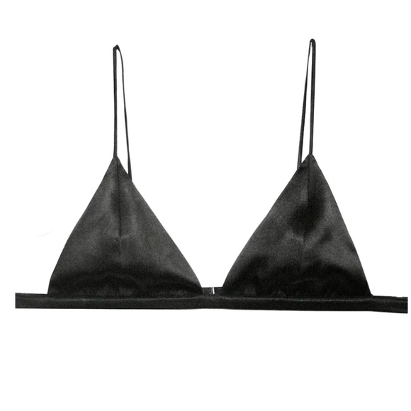Fleur du Mal Other - Fleur du Mal Luxe Triangle Bra in Black Size Medium